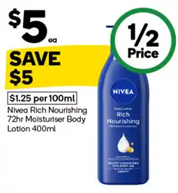 Woolworths Nivea Rich Nourishing Body Lotion offer