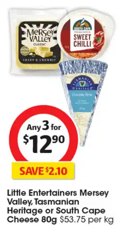 Coles Little Entertainers Mersey Valley, Tasmanian Heritage or South Cape Cheese offer