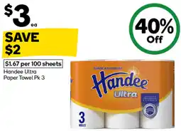 Woolworths Handee Ultra Paper Towel offer
