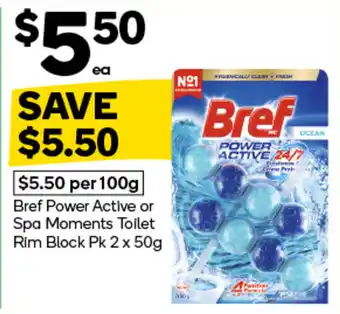 Woolworths Bref Power Active Toilet Rim Block offer