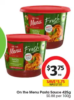 Coles On the Menu Pasta Sauce offer