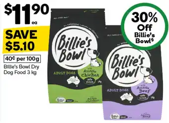 Woolworths Billie's Bowl Dry Dog Food offer
