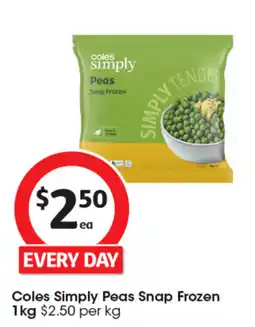 Coles Coles Simply Peas Snap Frozen offer