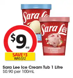 Coles Sara Lee Ice Cream Tub offer