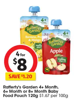 Coles Rafferty's Garden 4+ Month Baby Food Pouch offer
