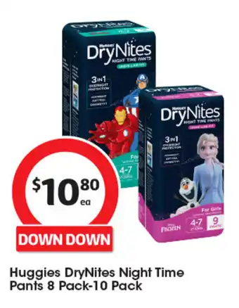 Coles Huggies DryNites Night Time Pants offer