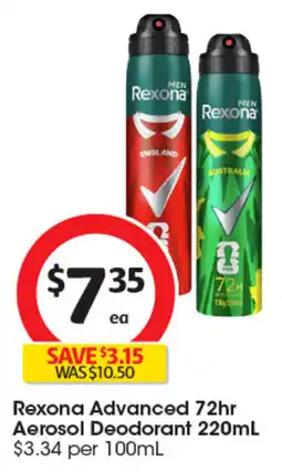 Coles Rexona Advanced Aerosol Deodorant offer