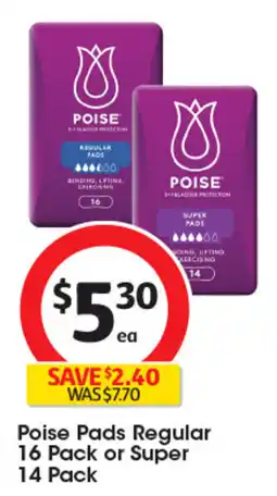 Coles Poise Pads Regular offer