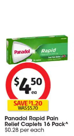 Coles Panadol Rapid Pain Relief Caplets offer