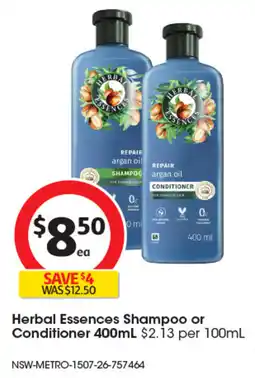 Coles Herbal Essences Shampoo or Conditioner offer