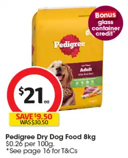 Coles Pedigree Dry Dog Food offer