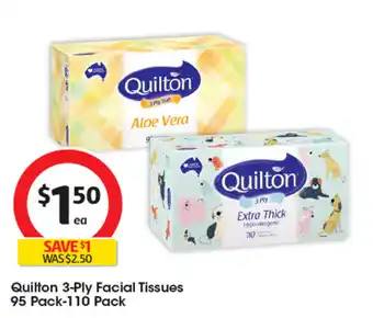 Coles Quilton 3-Ply Facial Tissues offer