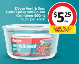 Coles décor vent & seal glass offer