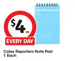 Coles Coles Reporters Note Pad offer