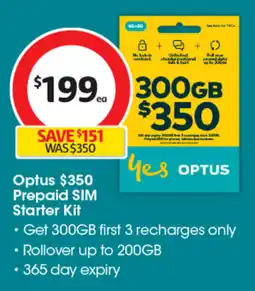Coles Optus Prepaid SIM Starter Kit offer