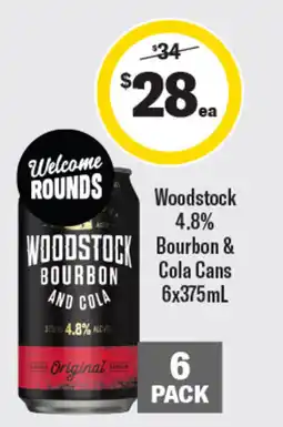 Coles Woodstock Bourbon and Cola offer