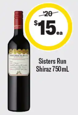 Coles Sisters Run Shiraz offer