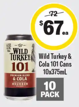 Coles Wild Turkey & Cola 101 Cans offer