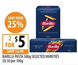 Supabarn Barilla Pasta Selected Varieties offer