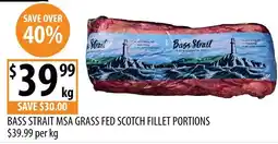 Supabarn Bass Strait MSA Grass Fed Scotch Fillet Portions offer