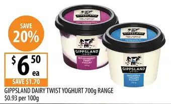 Supabarn Gippsland Dairy Twist Yoghurt offer