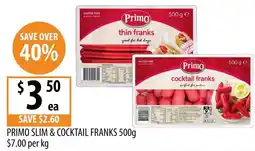 Supabarn Primo Slim & Cocktail Franks offer