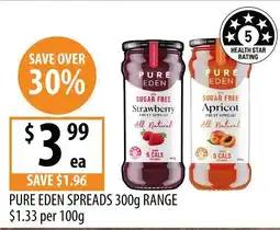 Supabarn Pure Eden Spreads 300g Range offer