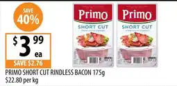 Supabarn Primo Short Cut Rindless Bacon offer