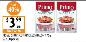 Supabarn Primo Short Cut Rindless Bacon offer