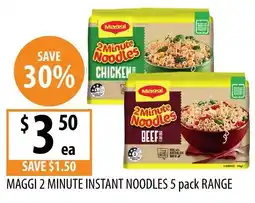 Supabarn Maggi 2 Minute Instant Noodles 5 pack Range offer