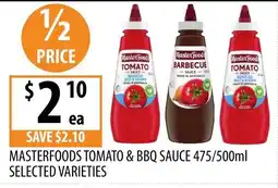 Supabarn Masterfoods Tomato & BBQ Sauce Selected Varieties offer