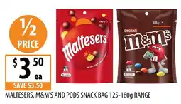 Supabarn Maltesers, M&M'S and Pods Snack Bag offer