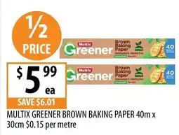 Supabarn Multix Greener Brown Baking Paper offer