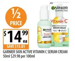 Supabarn Garnier Skin Active Vitamin C Serum Cream offer
