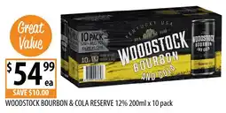 Supabarn Woodstock Bourbon & Cola Reserve offer