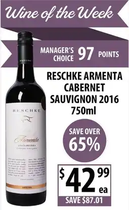 Supabarn Reschke Armenta Cabernet Sauvignon 2016 offer