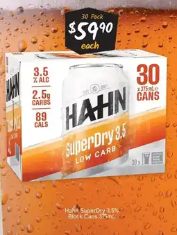 Cellarbrations Hahn superdry 3.5% block cans offer