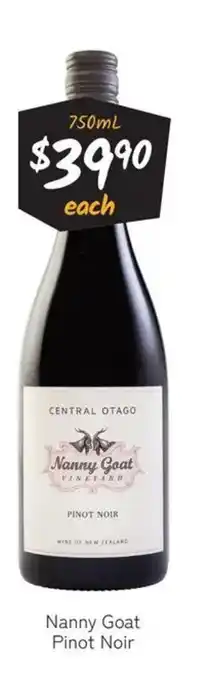 Cellarbrations Nanny goat pinot noir offer