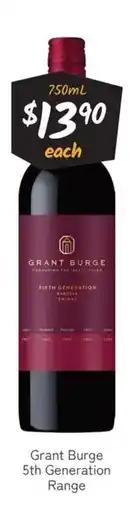 Cellarbrations Grant burge 5th generation range offer