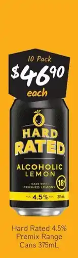 Cellarbrations Hard rated 4.5% premix range cans offer