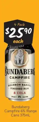 Cellarbrations Bundaberg campfire 6% range cans offer