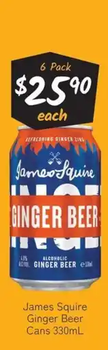 Cellarbrations James squire ginger beer cans offer