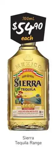 Cellarbrations Sierra tequila range offer