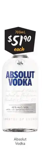 Cellarbrations Absolut vodka offer