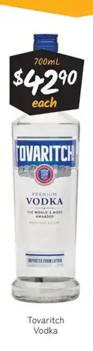 Cellarbrations Tovaritch vodka offer