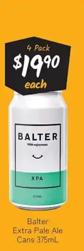Cellarbrations Balter extra pale ale cans offer
