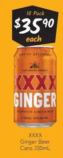 Cellarbrations Xxxx ginger beer cans offer