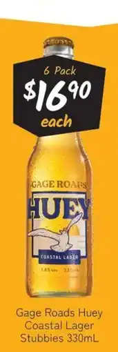 Cellarbrations Gage roads huey coastal lager stubbies offer