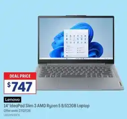 Officeworks 14" ideapad slim 3 amd ryzen 5 8/512gb laptop offer
