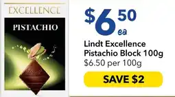 Ritchies Lindt Excellence Pistachio Block offer